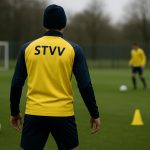 Kyano Delaporte op training bij STVV in een neutrale trainingssituatie