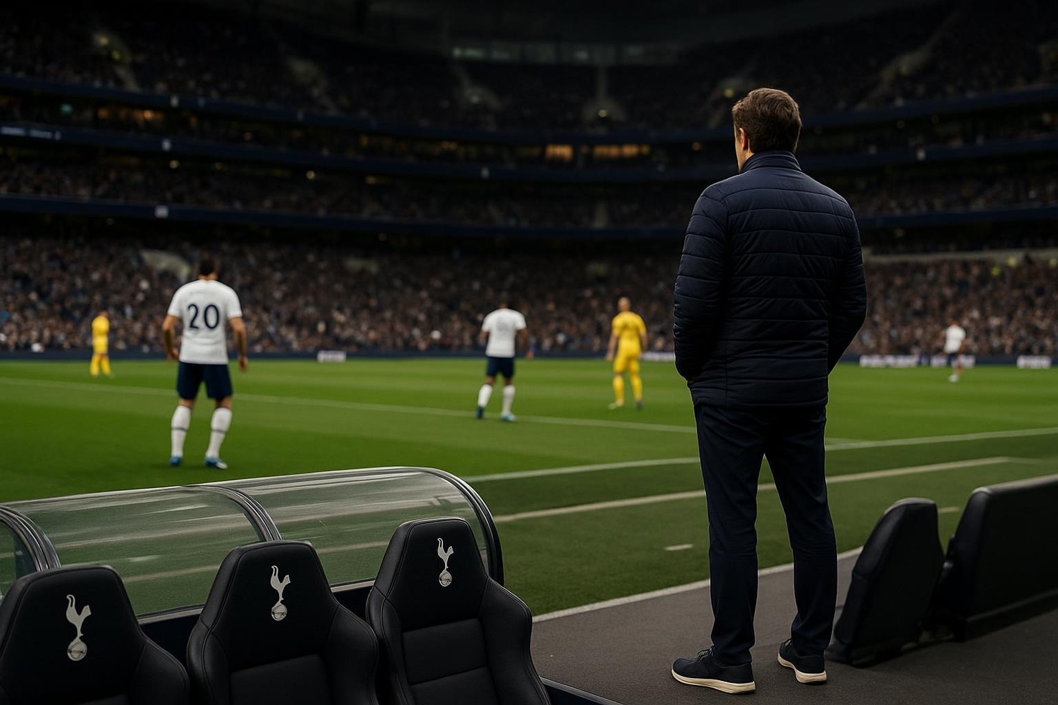 Sfeerbeeld aan de zijlijn in het stadion van Tottenham Hotspur tijdens een wedstrijd