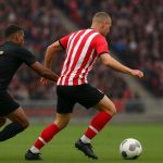 Mika Godts in actie tijdens een wedstrijd in de Eredivisie.