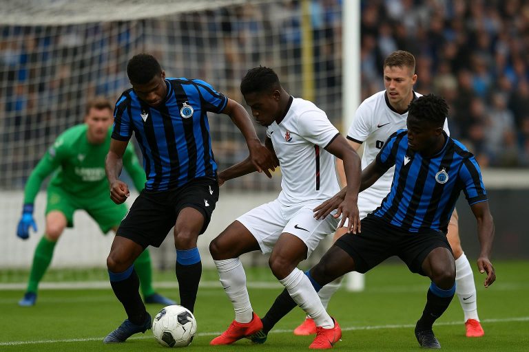 Spelmoment bij Club Brugge tegen OH Leuven in het Jan Breydelstadion