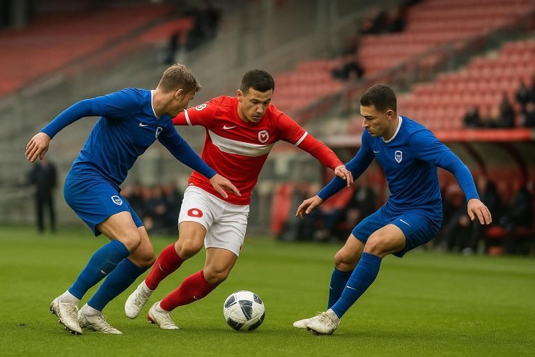 Nicky Hayen langs de zijlijn tijdens KRC Genk tegen Standard