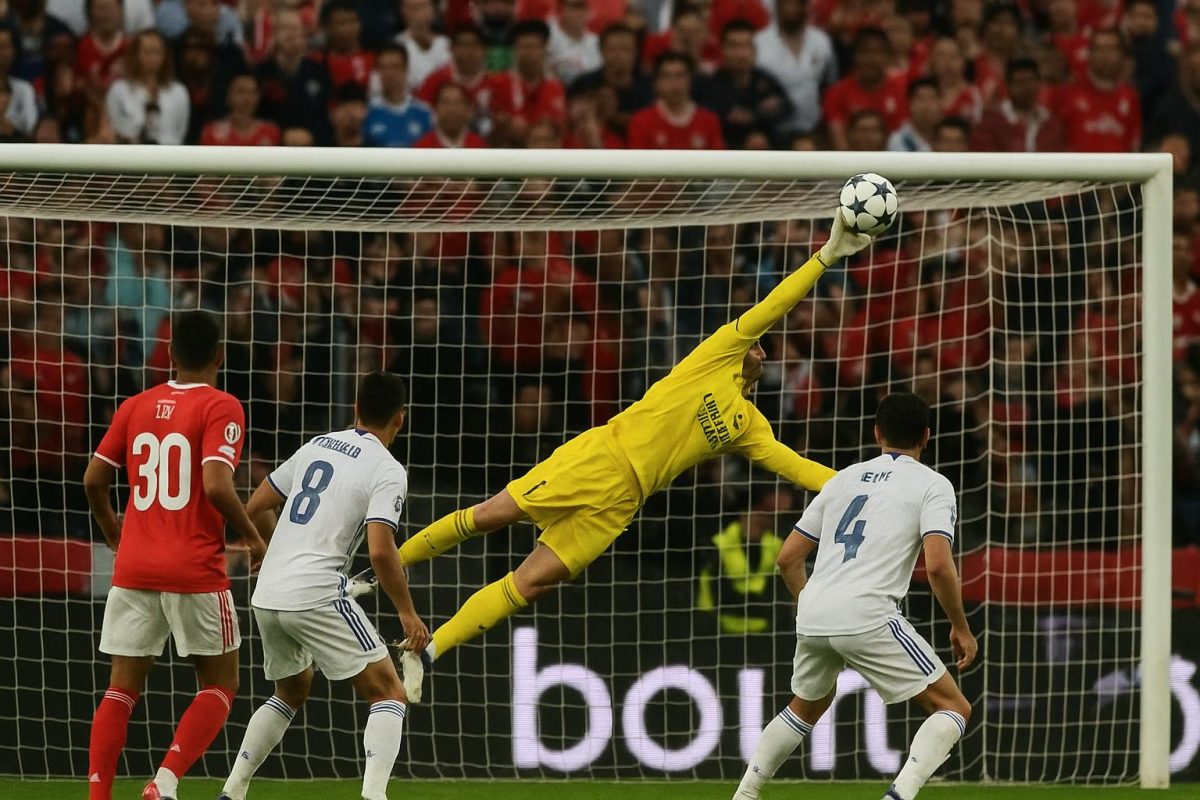 Thibaut Courtois tijdens een Champions League-wedstrijd met Real Madrid