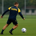 Mandela Keita in trainingscontext bij Parma