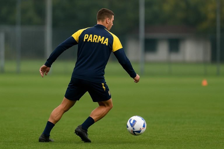 Mandela Keita in trainingscontext bij Parma