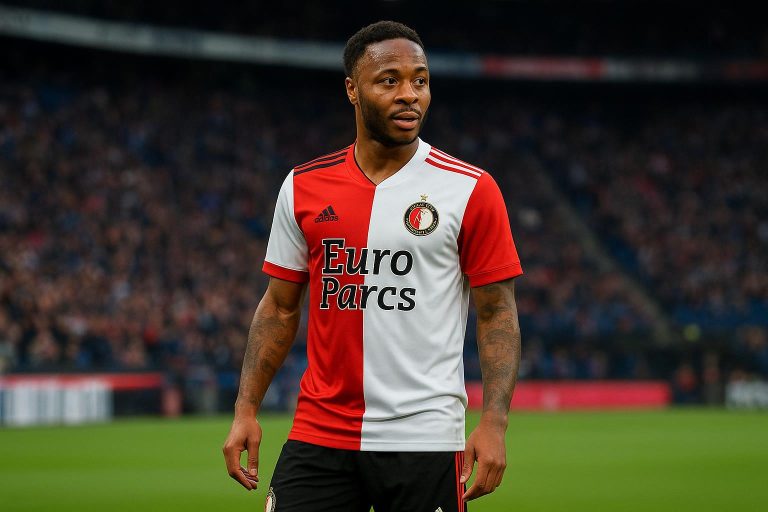 Raheem Sterling in een stadioncontext rond zijn opvallende transfer naar Feyenoord