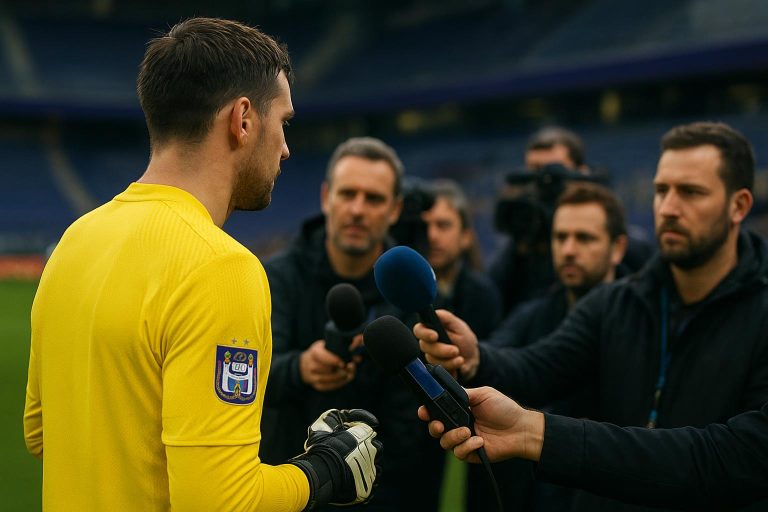 Colin Coosemans van RSC Anderlecht na de wedstrijd tegen Zulte Waregem