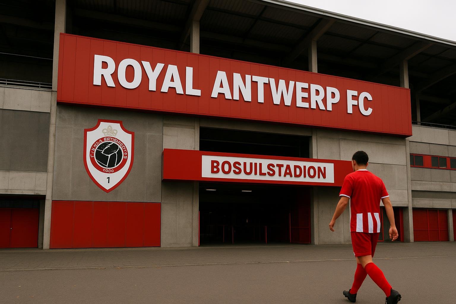 Sfeerbeeld rond het Bosuilstadion van Royal Antwerp FC