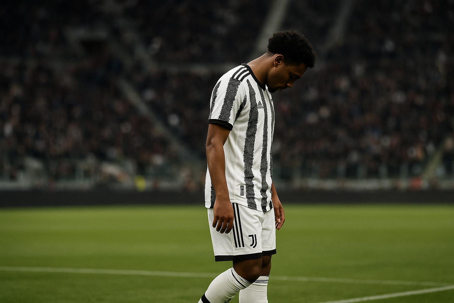 Loïs Openda in het shirt van Juventus tijdens een wedstrijdmoment