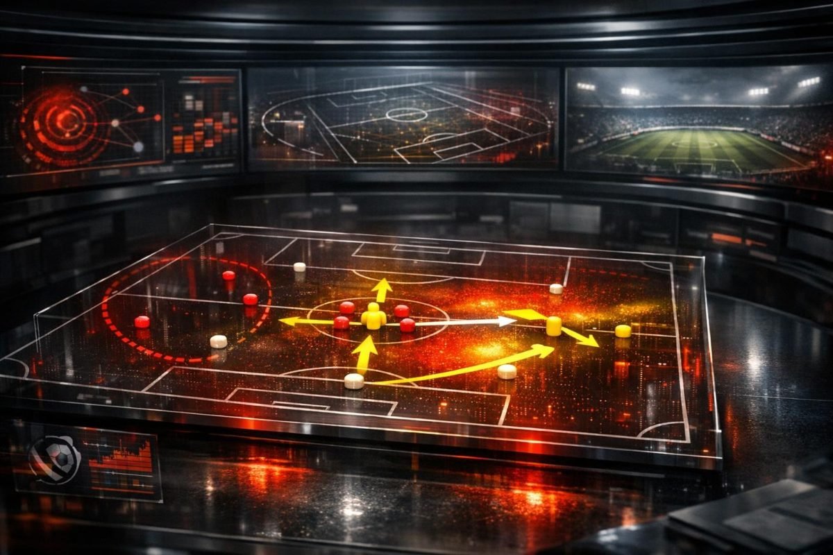 De moderne diepe spits als aanspeelpunt en pressing-anker in een Belgische matchcontext.
