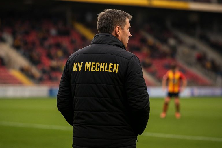 Fred Vanderbiest langs de zijlijn bij KV Mechelen