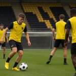 Trainingssituatie bij NAC Breda met spelers op de achtergrond, zonder herkenbare gezichten