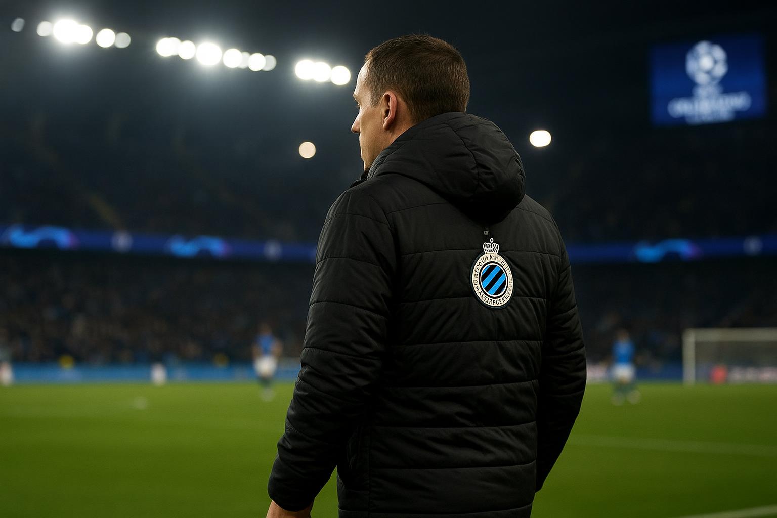 Ivan Leko coacht Club Brugge langs de zijlijn in aanloop naar de return tegen Atlético Madrid.