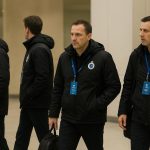 Bestuursleden van Club Brugge arriveren in Madrid in aanloop naar de match tegen Atlético.