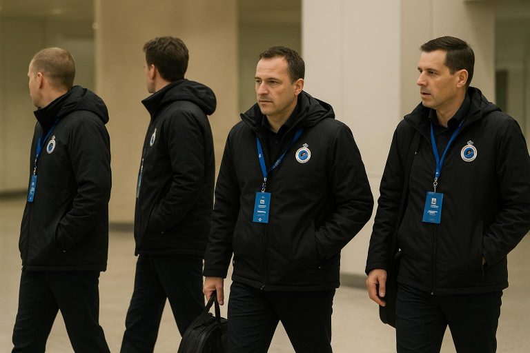 Bestuursleden van Club Brugge arriveren in Madrid in aanloop naar de match tegen Atlético.