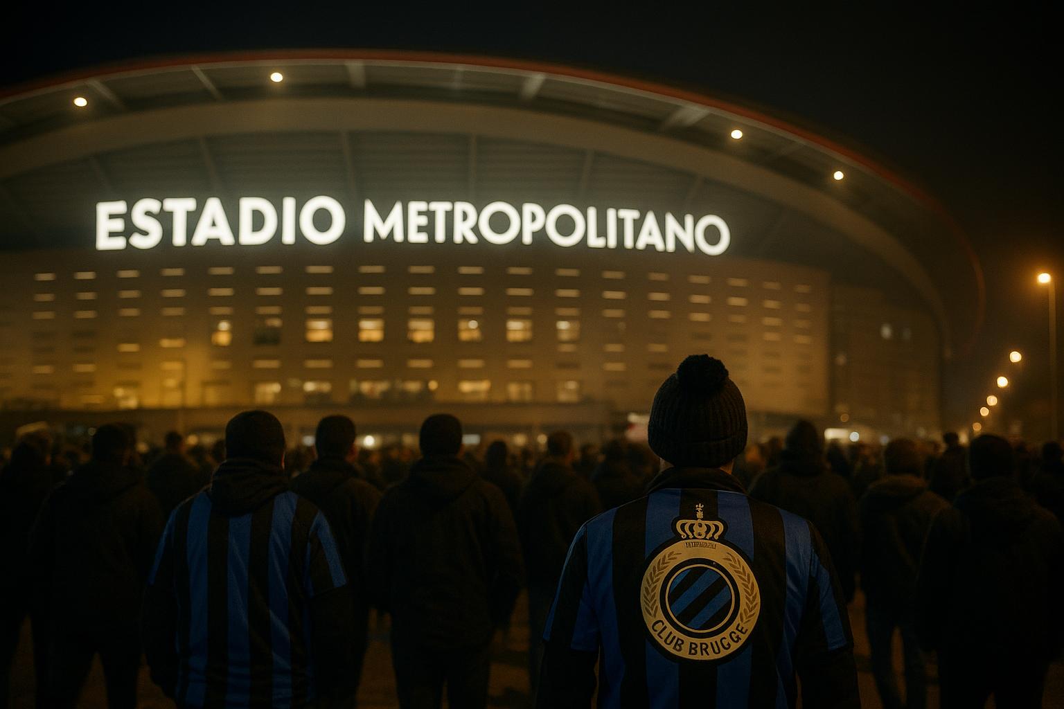 Sfeerbeeld rond het Estadio Metropolitano voor Atlético Madrid tegen Club Brugge in de Champions League