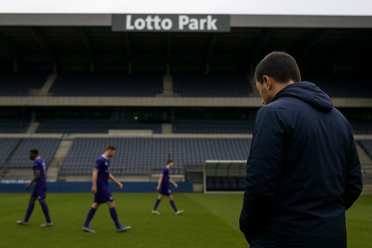 Thorgan Hazard van RSC Anderlecht in een wedstrijmoment in het Lotto Park