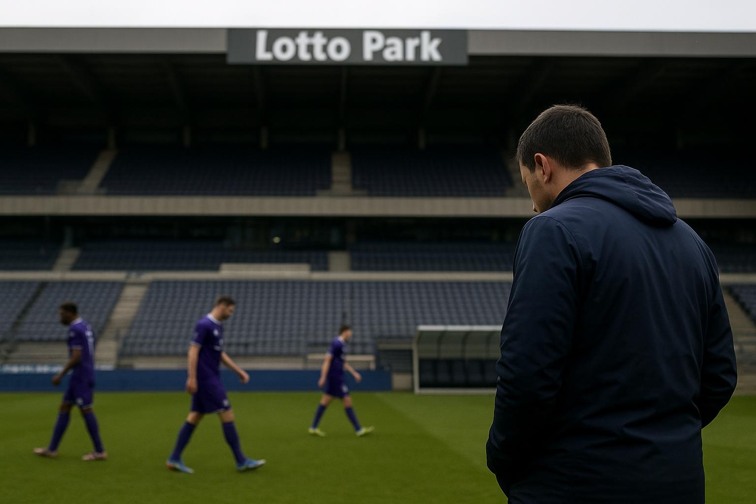 Thorgan Hazard van RSC Anderlecht in een wedstrijmoment in het Lotto Park