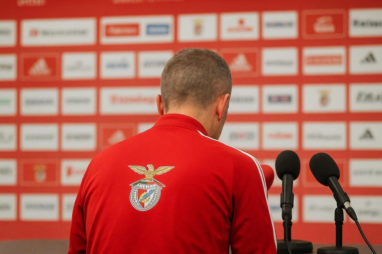 Dodi Lukebakio in Benfica-context tijdens een mediapmoment