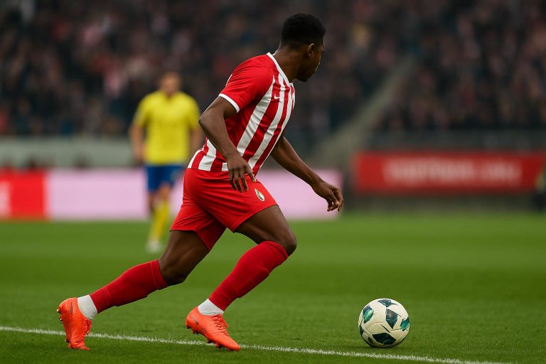 Actiebeeld van Rafiki Saïd in het shirt van Standard Luik tijdens een wedstrijd