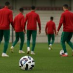 Sfeerbeeld bij de Marokkaanse nationale ploeg tijdens een training, zonder herkenbare gezichten