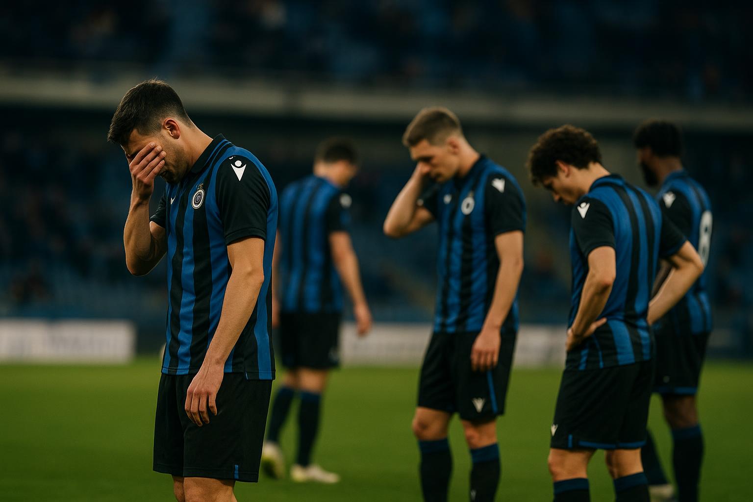 Hans Vanaken van Club Brugge reageert teleurgesteld na de uitschakeling in de Champions League