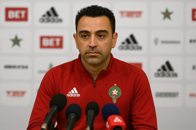 Xavi Hernandez in een neutrale perscontext, gelinkt aan een mogelijke rol bij Marokko