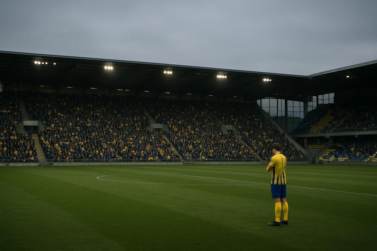 Sfeershot in het stadion van STVV op Stayen tijdens een wedstrijd