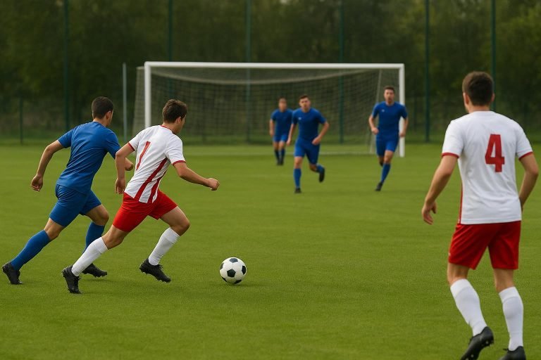 Sfeerbeeld van een besloten oefenmatch tussen Lokeren en Feyenoord op een trainingsveld