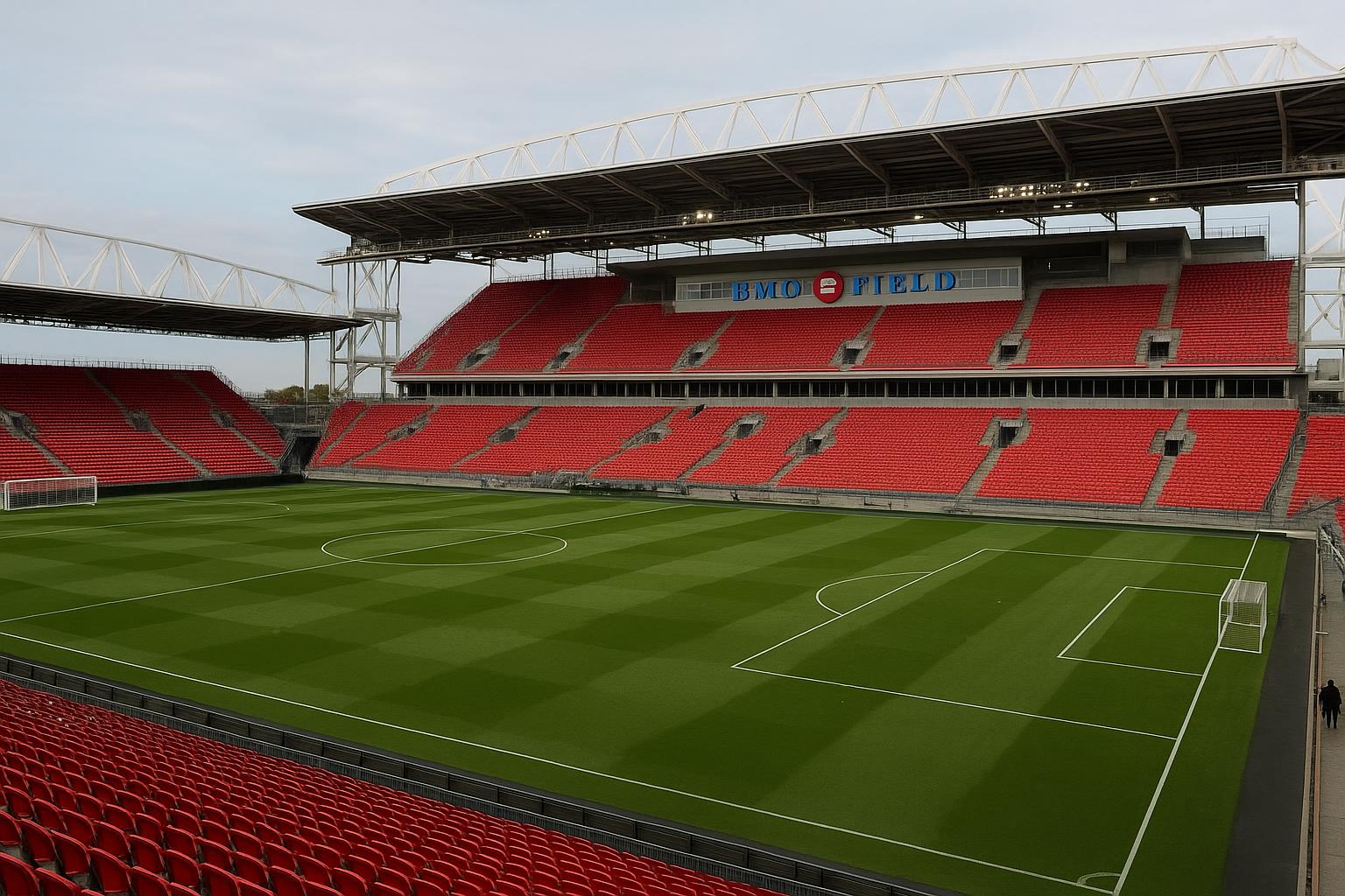 BMO Field in Toronto, het kleinste stadion dat wedstrijden krijgt op het WK 2026