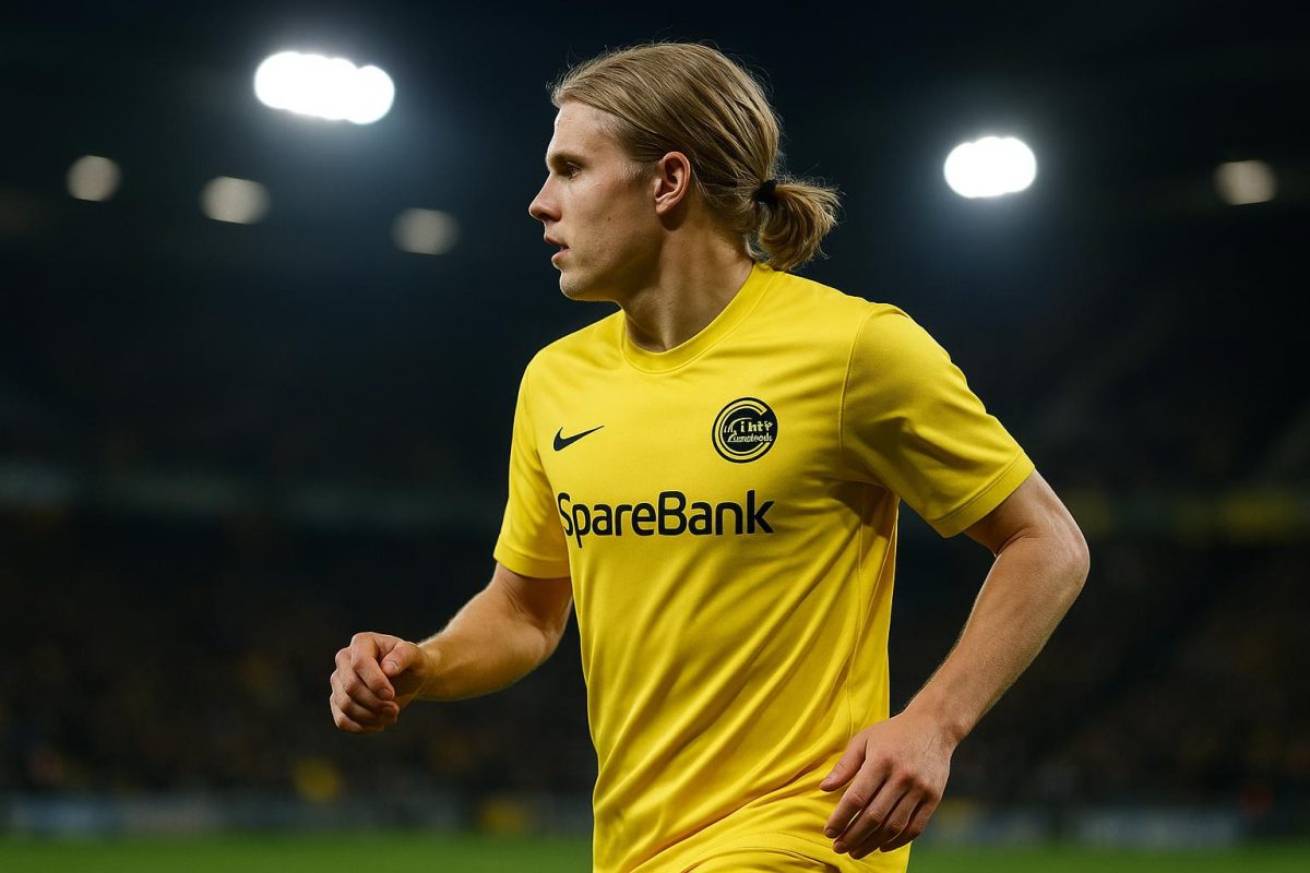 Jens-Petter Hauge in actie voor Bodø/Glimt in de Champions League