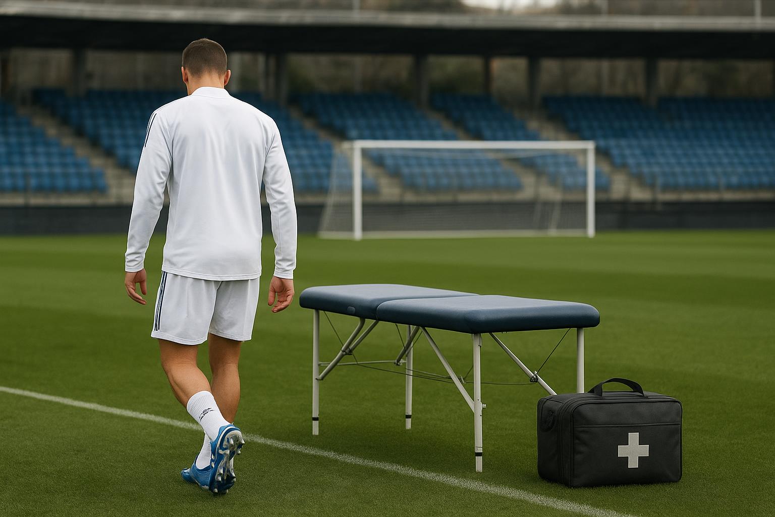 Trainingomgeving bij Real Madrid met focus op medische omkadering, zonder herkenbare gezichten