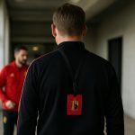 Jan Vertonghen tijdens een moment rond de Belgische voetbalbond, in de context van zijn stage bij de technische staf.