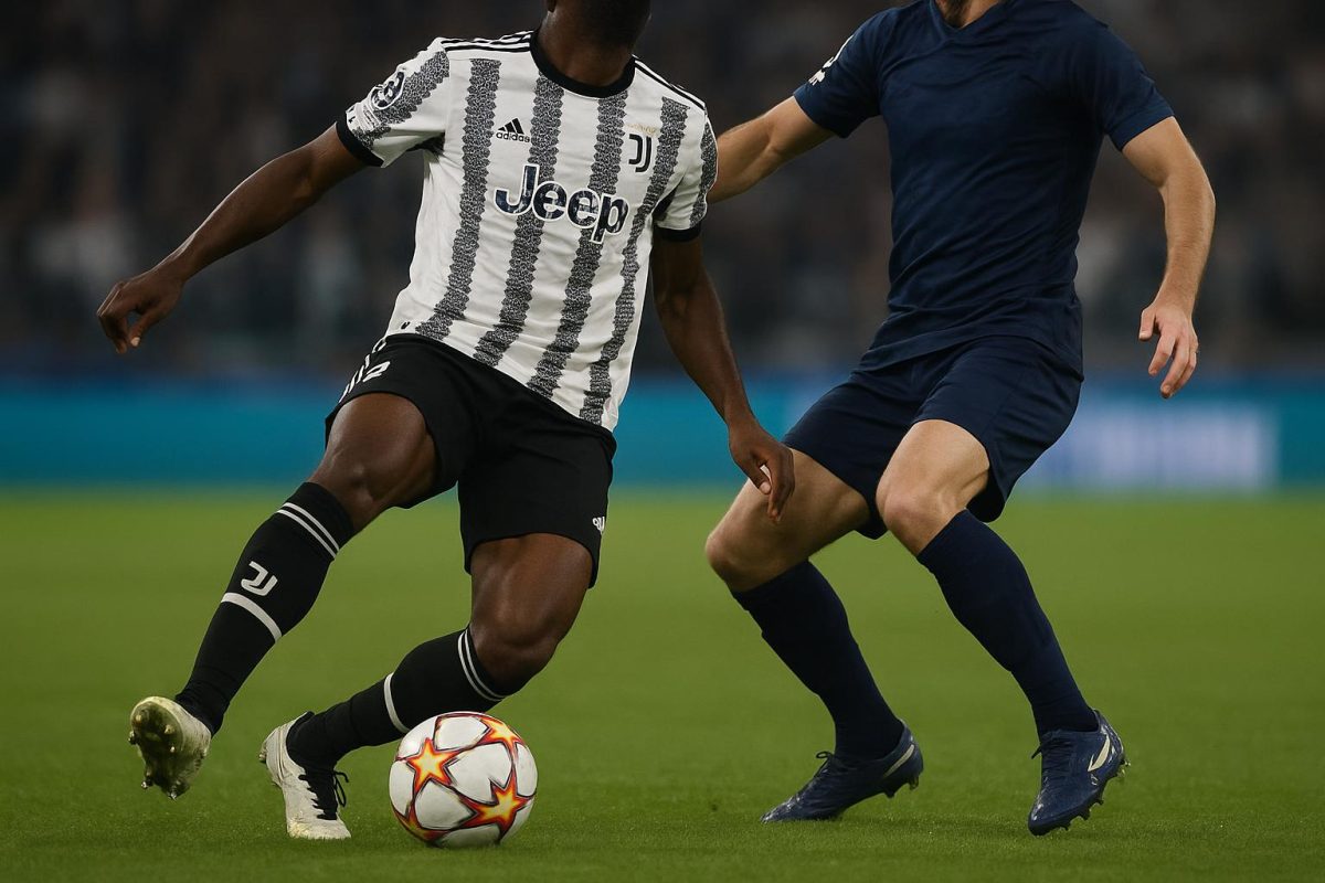 Weston McKennie in actie voor Juventus tijdens een Champions League-wedstrijd