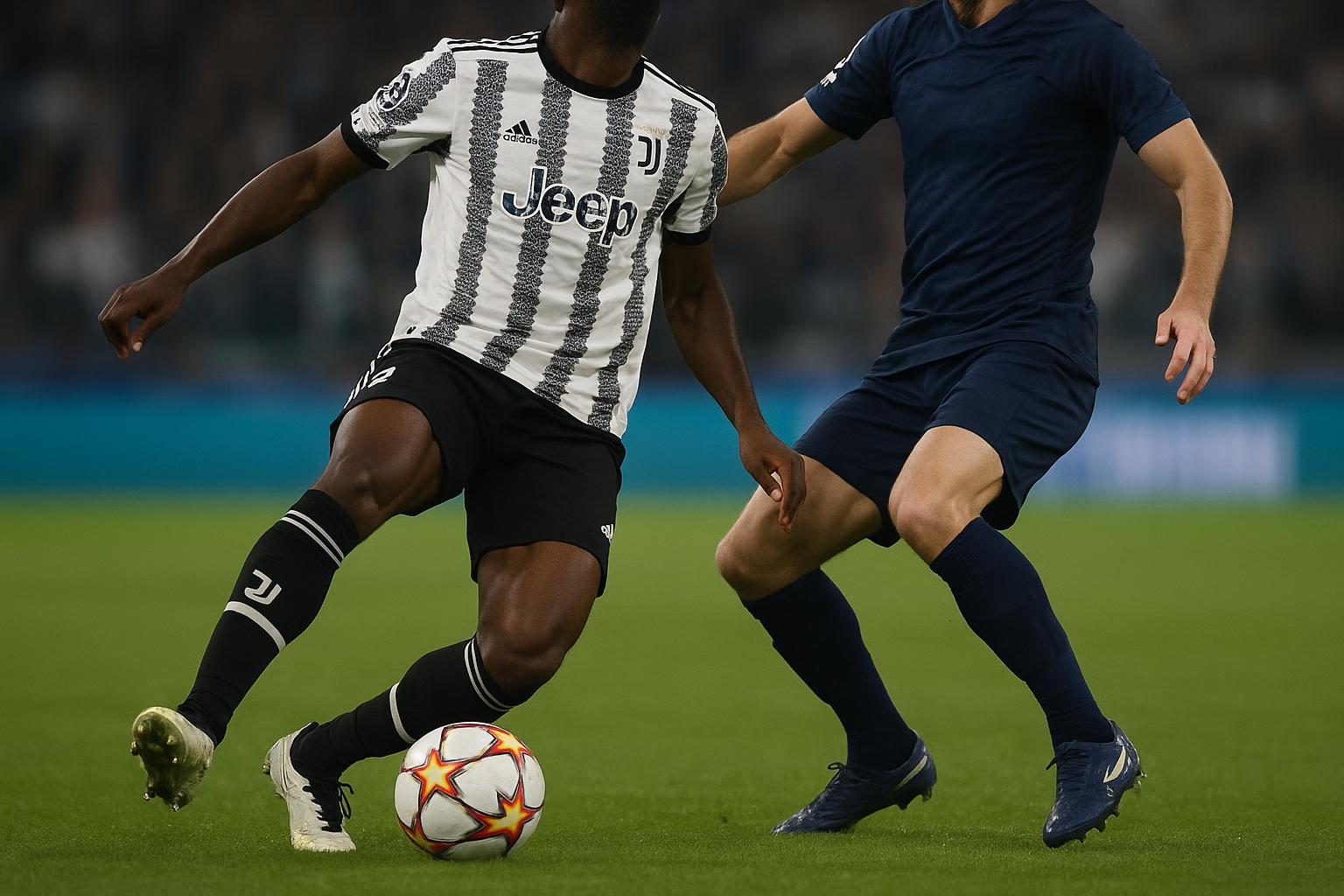 Weston McKennie in actie voor Juventus tijdens een Champions League-wedstrijd