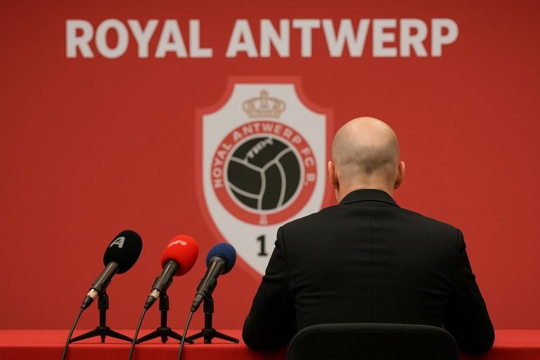 Sfeerbeeld aan de Bosuil bij Royal Antwerp FC met focus op het bestuursniveau