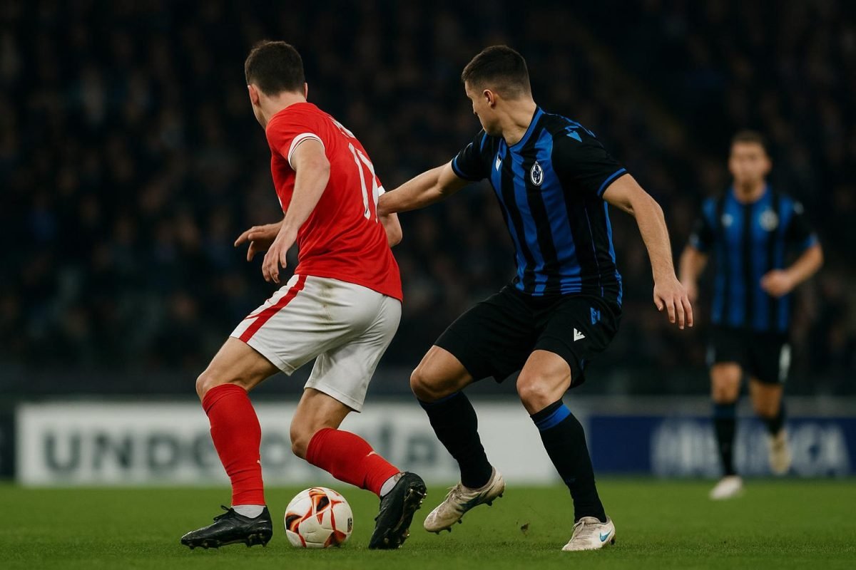 Hans Vanaken van Club Brugge in een Champions League-context tegen Atlético Madrid