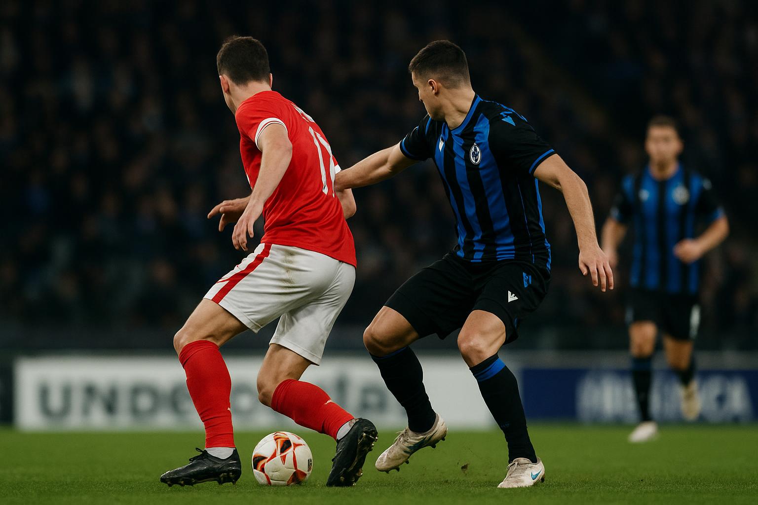 Hans Vanaken van Club Brugge in een Champions League-context tegen Atlético Madrid