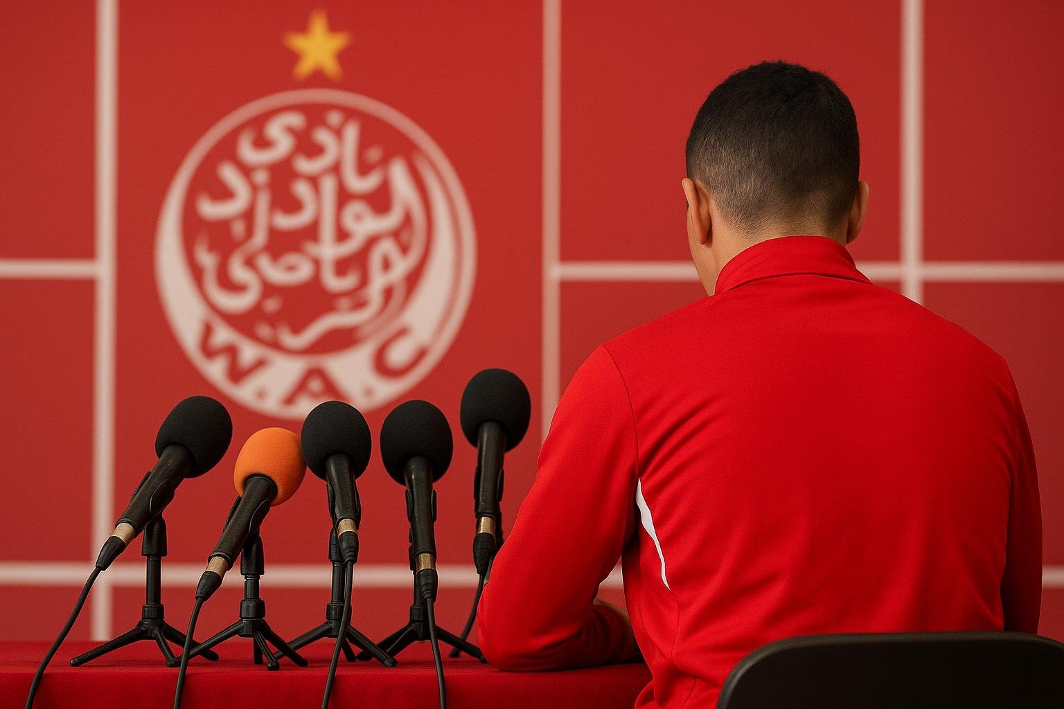 Wissam Ben Yedder in Wydad Casablanca-context met stadion op de achtergrond