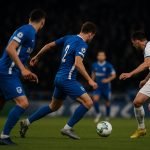 Junya Ito viert met KRC Genk na de wedstrijd in de Europa League