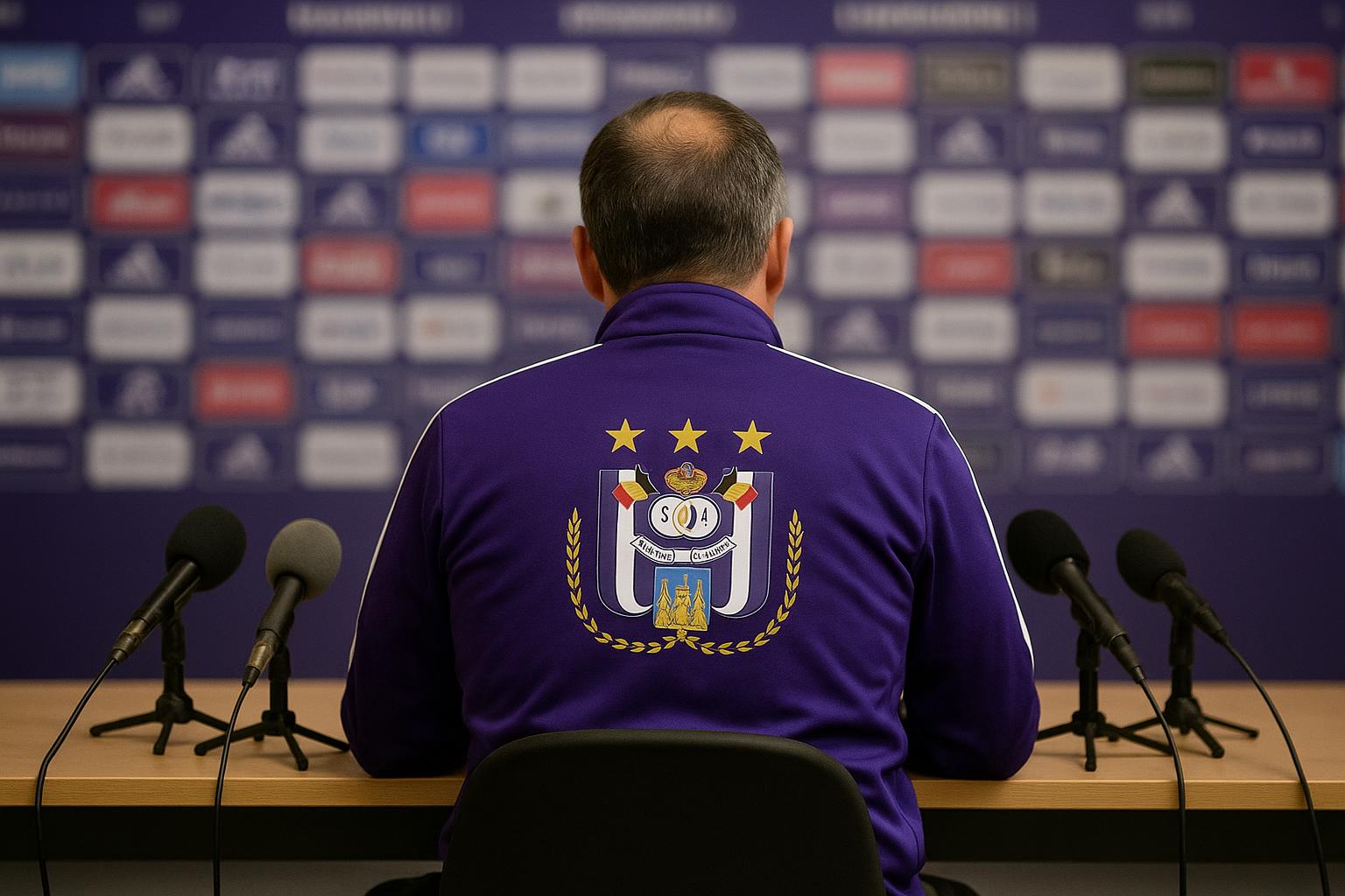 Ariรซl Jacobs, voormalige trainer van RSC Anderlecht, tijdens een persmoment