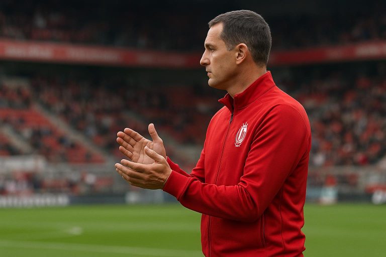 Vincent Euvrard langs de zijlijn bij Standard Luik