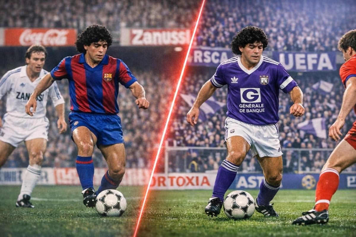 Alternatieve reality: Maradona in paars-wit tijdens een Europese avond