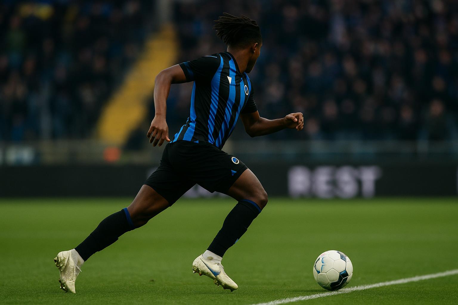 Carlos Forbs van Club Brugge in actie tijdens een wedstrijd in het Jan Breydelstadion