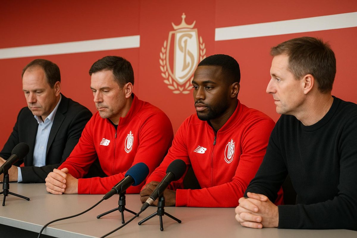 Marc Wilmots en Pierre François gelinkt aan Standard Luik tijdens een persmoment