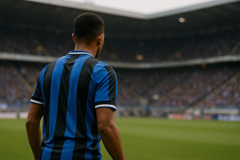 Carlos Forbs in actie voor Club Brugge tijdens een wedstrijd