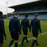 Spelers van Club Brugge tijdens een trainingsmoment, met focus op de groep en zonder herkenbare gezichten