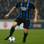 Aleksandar Stankovic in actie voor Club Brugge tijdens een wedstrijd