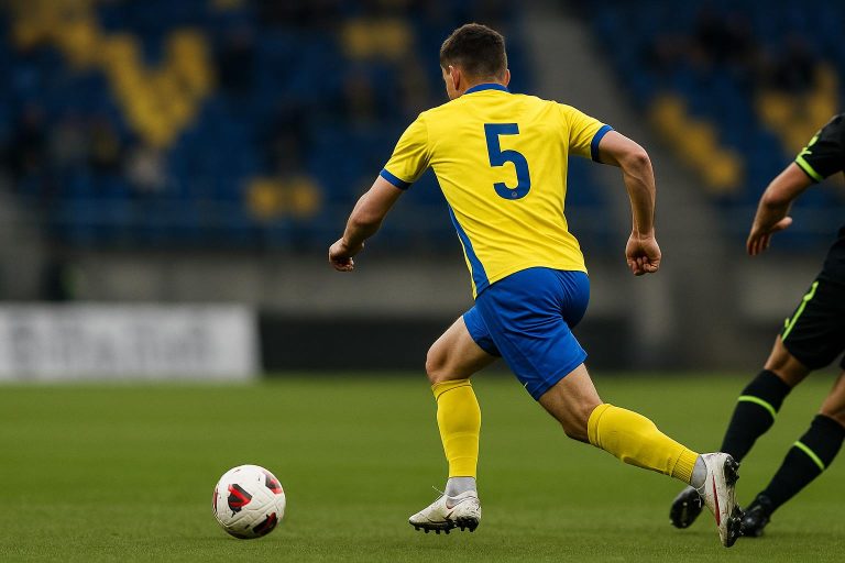 Arbnor Muja in actie voor STVV in het stadion van Stayen