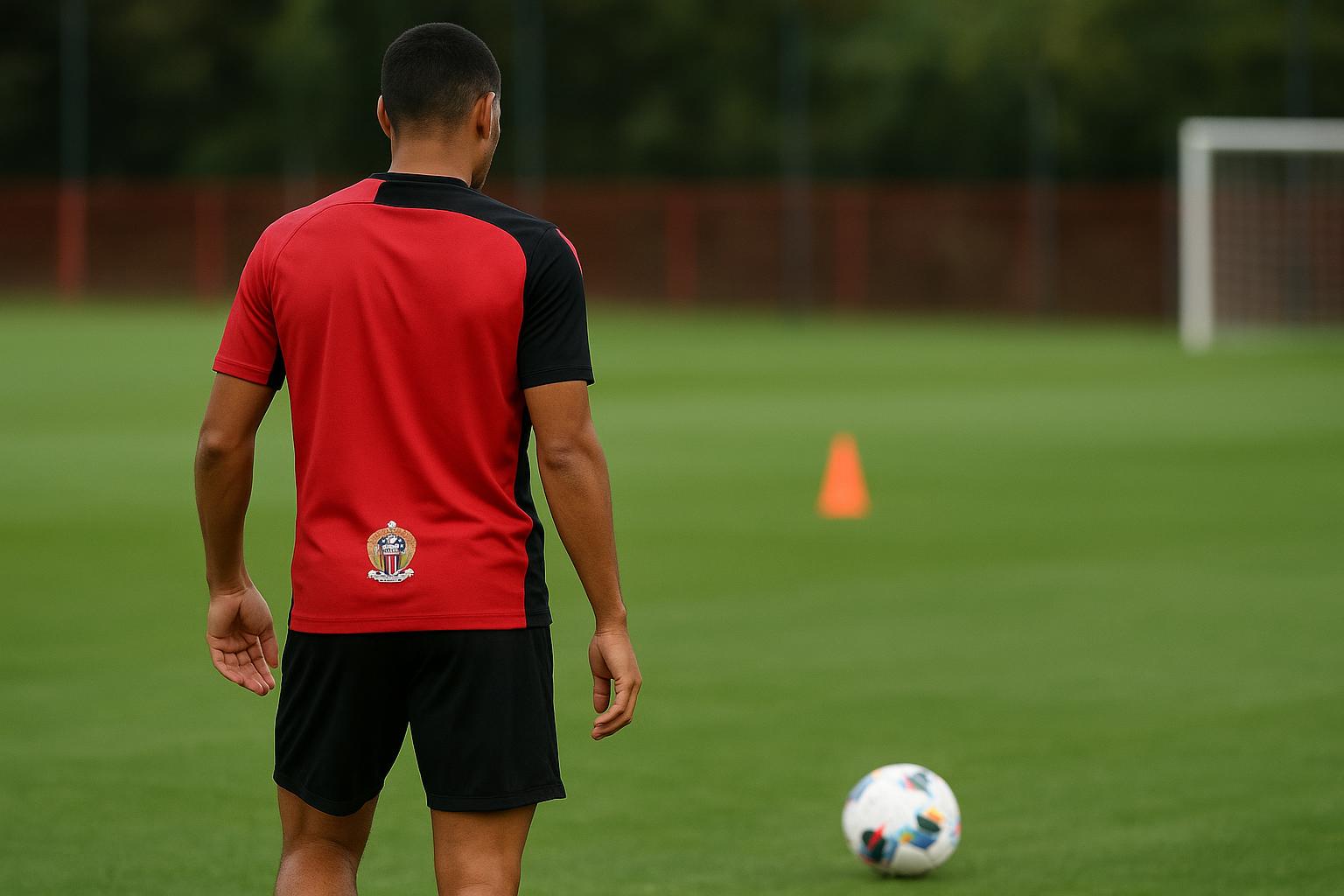 Charles Vanhoutte op training bij OGC Nice in Frankrijk