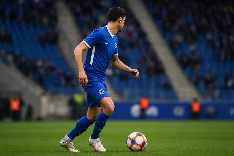 Spelers van KRC Genk in actie tijdens een wedstrijd in de Cegeka Arena
